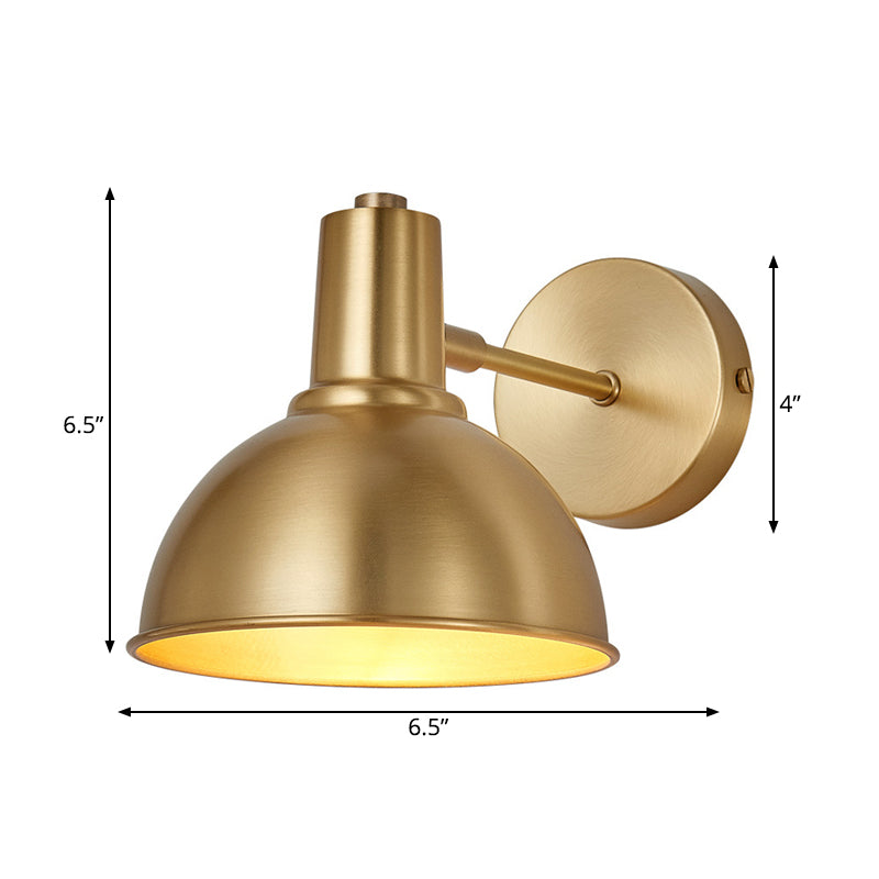 Brass Dome Shape/Flared Wall Mount Reading Lamp Minimalism Single Golden Sconce Lighting Fixture Clearhalo 'Wall Lamps & Sconces' 'Wall Lights' Lighting' 268505