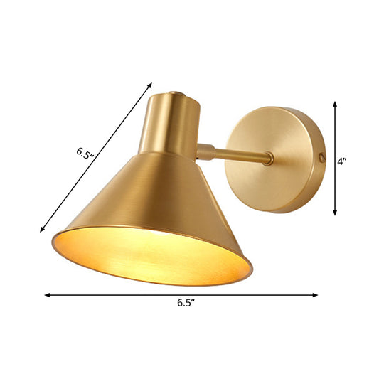 Brass Dome Shape/Flared Wall Mount Reading Lamp Minimalism Single Golden Sconce Lighting Fixture Clearhalo 'Wall Lamps & Sconces' 'Wall Lights' Lighting' 268510