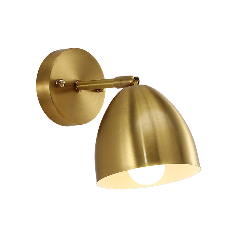 4"/7.5"/12" W 1 Bulb Wall Sconce Modern Style Tapered/Drum/Oval Brass Indoor Wall Mounted Lighting in Gold Clearhalo 'Wall Lamps & Sconces' 'Wall Lights' Lighting' 268526