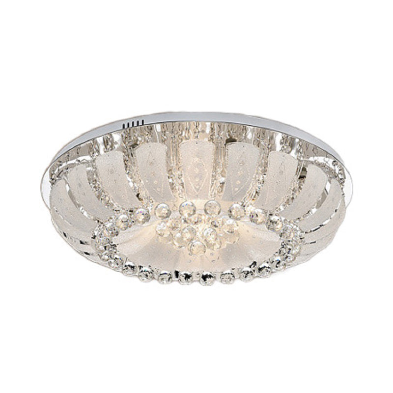 Dome Clear Faceted Crystal Ball Flush Light Modernism 19.5"/23.5" Wide LED Ceiling Lamp Clearhalo 'Ceiling Lights' 'Close To Ceiling Lights' 'Close to ceiling' 'Flush mount' Lighting' 268662