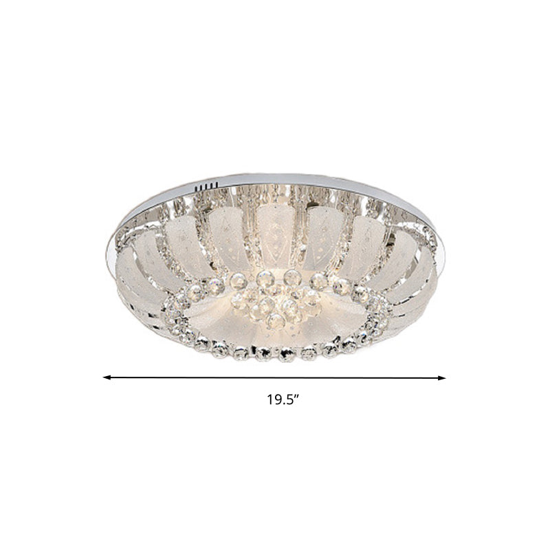 Dome Clear Faceted Crystal Ball Flush Light Modernism 19.5"/23.5" Wide LED Ceiling Lamp Clearhalo 'Ceiling Lights' 'Close To Ceiling Lights' 'Close to ceiling' 'Flush mount' Lighting' 268663