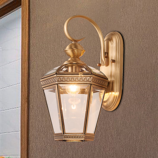 6"/7.5" Wide Tapered Sconce Light Traditionary Metal 1 Head Brass Wall Lamp Fixture for Living Room Clearhalo 'Wall Lamps & Sconces' 'Wall Lights' Lighting' 268923