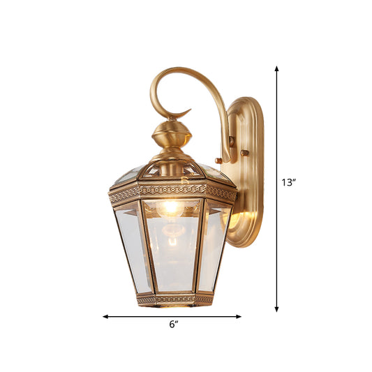 6"/7.5" Wide Tapered Sconce Light Traditionary Metal 1 Head Brass Wall Lamp Fixture for Living Room Clearhalo 'Wall Lamps & Sconces' 'Wall Lights' Lighting' 268926