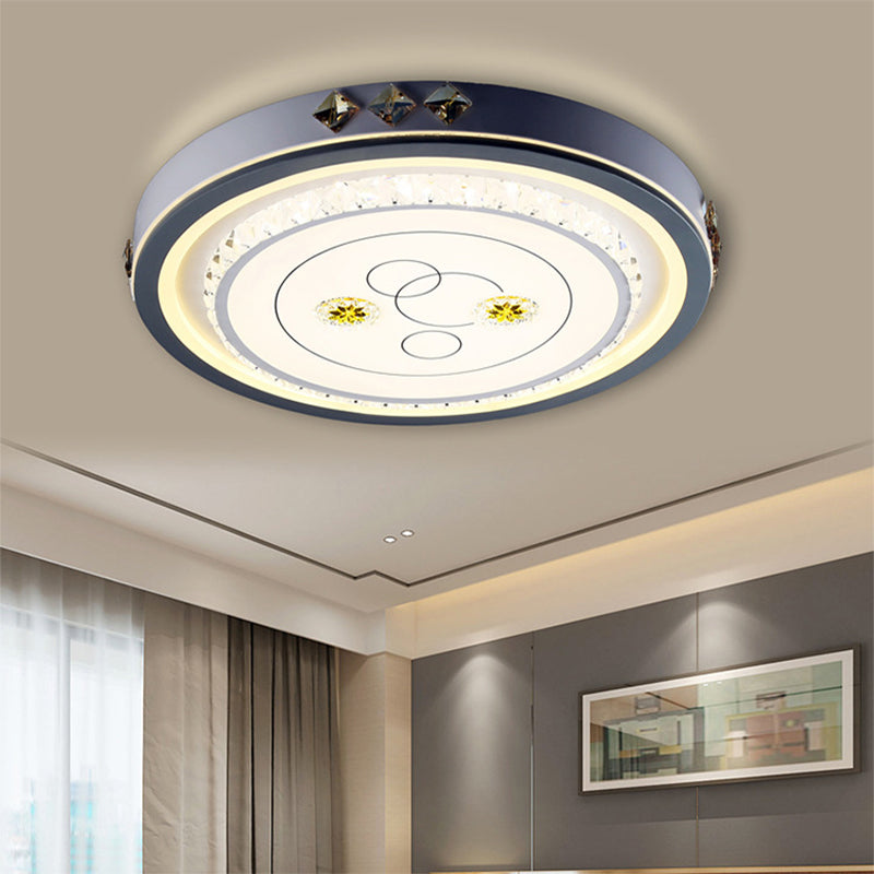 Round/Square/Rectangle LED Ceiling Light Contemporary Acrylic White Flush Mount in Remote Control Stepless Dimming/3 Color Light White Remote Control Stepless Dimming Round Clearhalo 'Ceiling Lights' 'Close To Ceiling Lights' 'Close to ceiling' 'Flush mount' Lighting' 269126