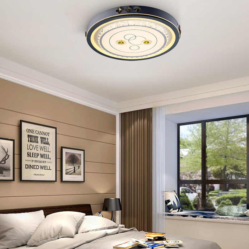 Round/Square/Rectangle LED Ceiling Light Contemporary Acrylic White Flush Mount in Remote Control Stepless Dimming/3 Color Light Clearhalo 'Ceiling Lights' 'Close To Ceiling Lights' 'Close to ceiling' 'Flush mount' Lighting' 269129