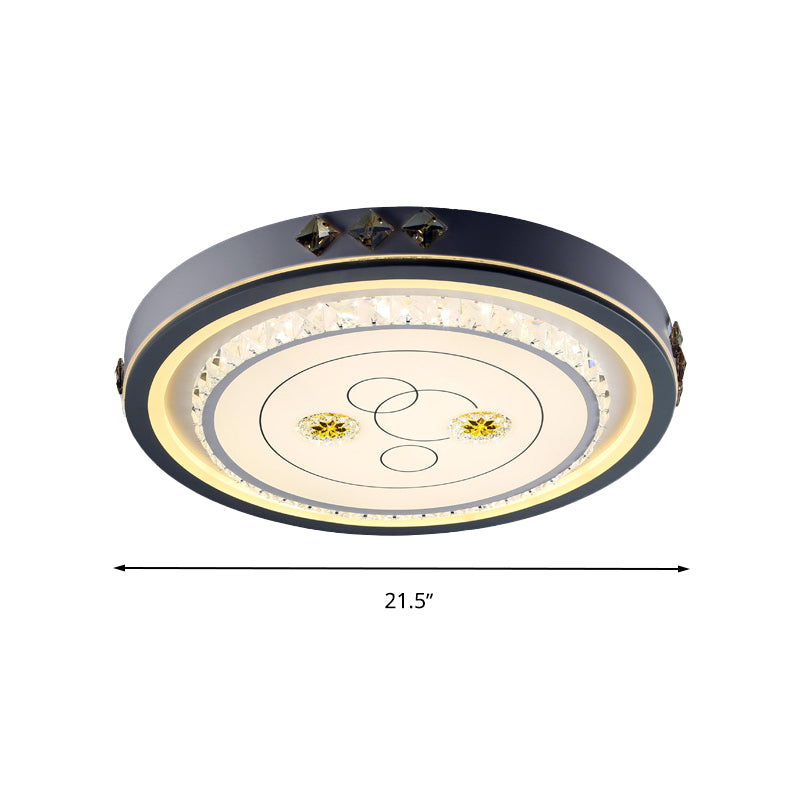 Round/Square/Rectangle LED Ceiling Light Contemporary Acrylic White Flush Mount in Remote Control Stepless Dimming/3 Color Light Clearhalo 'Ceiling Lights' 'Close To Ceiling Lights' 'Close to ceiling' 'Flush mount' Lighting' 269131