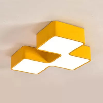 Modern Stylish Square Ceiling Light Acrylic Flush Mount Light for Kindergarten Nursing Room Yellow Clearhalo 'Ceiling Lights' 'Close To Ceiling Lights' 'Close to ceiling' 'Flush mount' Lighting' 26958