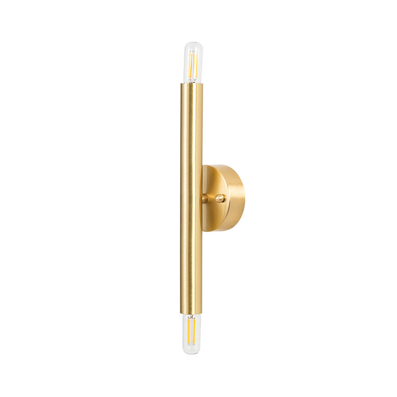 Tubular Wall Sconce Contemporary 2 Lights Metallic Golden Wall Mount Lamp for Bedroom Clearhalo 'Cast Iron' 'Glass' 'Industrial' 'Modern wall lights' 'Modern' 'Tiffany' 'Traditional wall lights' 'Wall Lamps & Sconces' 'Wall Lights' Lighting' 269602