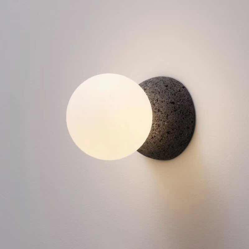 Mini Globe Sconce Lamp Modern Style Matte White Glass 1 Bulb Living Room Wall Mount Light in Black Clearhalo 'Cast Iron' 'Glass' 'Industrial' 'Modern wall lights' 'Modern' 'Tiffany' 'Traditional wall lights' 'Wall Lamps & Sconces' 'Wall Lights' Lighting' 269633