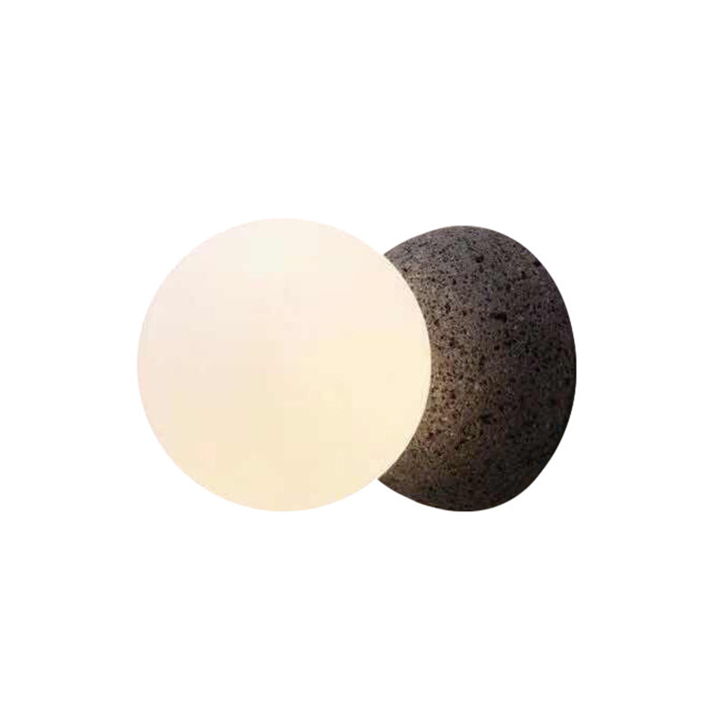 Mini Globe Sconce Lamp Modern Style Matte White Glass 1 Bulb Living Room Wall Mount Light in Black Clearhalo 'Cast Iron' 'Glass' 'Industrial' 'Modern wall lights' 'Modern' 'Tiffany' 'Traditional wall lights' 'Wall Lamps & Sconces' 'Wall Lights' Lighting' 269638