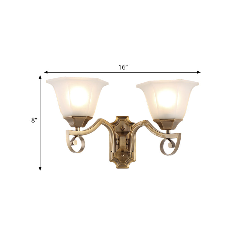 Floral Corridor Wall Sconce Modern Stylish Opal Glass and Metallic 1/2-Light Gold Finish Wall Light Fixture Clearhalo 'Wall Lamps & Sconces' 'Wall Lights' Lighting' 270268