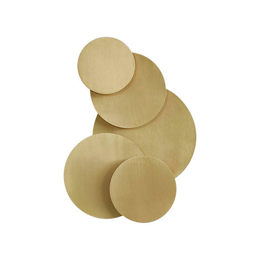 Metallic Disc Wall Mounted Lighting Minimalist 2-Light Brass Finish Sconce Light Fixture Clearhalo 'Wall Lamps & Sconces' 'Wall Lights' Lighting' 271216