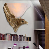 1-Light Eagle Wall Sconce Antiqued Gold Finish Resin and Plaster Flush Mount Wall Light Clearhalo 'Wall Lamps & Sconces' 'Wall Lights' Lighting' 271329