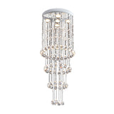 Contemporary Layered Flush Mount Faceted Crystal 5 Heads Close to Ceiling Lamp in Nickel Clearhalo 'Ceiling Lights' 'Close To Ceiling Lights' 'Close to ceiling' 'Flush mount' Lighting' 271647