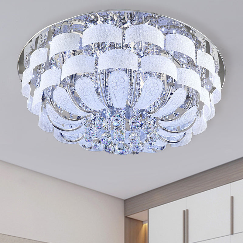 Stainless-Steel Dome Flush Mount Modernist 6/7/18 Heads Cut Crystal Ceiling Light Fixture Clearhalo 'Ceiling Lights' 'Close To Ceiling Lights' 'Close to ceiling' 'Flush mount' Lighting' 271758