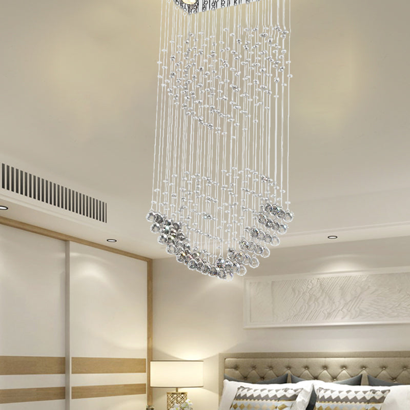 Faceted Crystal Heart Flush Light Modernist 3 Heads Nickel Ceiling Mounted Fixture Clearhalo 'Ceiling Lights' 'Close To Ceiling Lights' 'Close to ceiling' 'Flush mount' Lighting' 271799