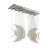 Nickel Fish Flush Light Modernism 4 Heads Crystal 3w/5w Close to Ceiling Lighting for Living Room Clearhalo 'Ceiling Lights' 'Close To Ceiling Lights' 'Close to ceiling' 'Flush mount' Lighting' 271821