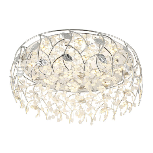 Round Living Room Flush Mount Lamp Crystal LED Contemporary Flush Light Fixture in Chrome Clearhalo 'Ceiling Lights' 'Close To Ceiling Lights' 'Close to ceiling' 'Flush mount' Lighting' 272122