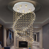 Nickel Spiral Flush Mount Lamp Contemporary 5 Lights Crystal Ceiling Mounted Fixture Clearhalo 'Ceiling Lights' 'Close To Ceiling Lights' 'Close to ceiling' 'Flush mount' Lighting' 272180