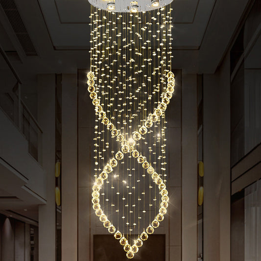 Spiral Crystal Flushmount Lighting Modern Style 6 Lights Nickel Flush Ceiling Light for Corridor Clearhalo 'Ceiling Lights' 'Close To Ceiling Lights' 'Close to ceiling' 'Flush mount' Lighting' 272185