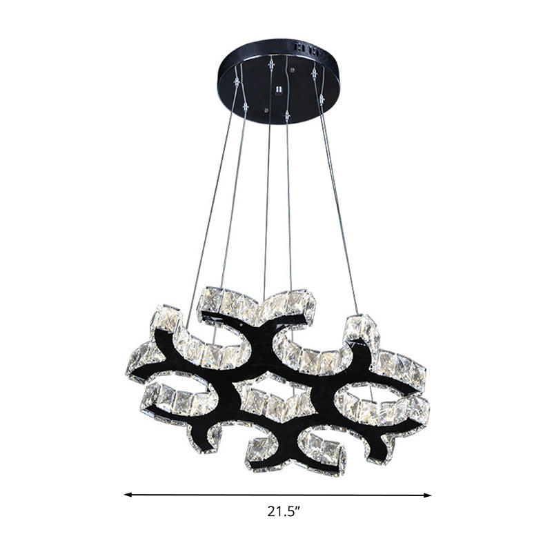 C-Shaped Ceiling Chandelier Contemporary Crystal LED Living Room Drop Pendant in Black Clearhalo 'Ceiling Lights' 'Modern Pendants' 'Modern' 'Pendant Lights' 'Pendants' Lighting' 272332