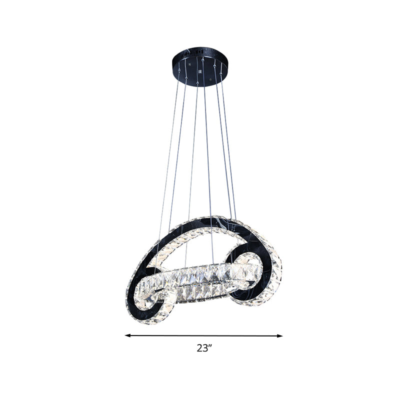 Crystal Car Shaped Chandelier Light Fixture Contemporary Led Pendant Lamp in Black Clearhalo 'Ceiling Lights' 'Modern Pendants' 'Modern' 'Pendant Lights' 'Pendants' Lighting' 272353