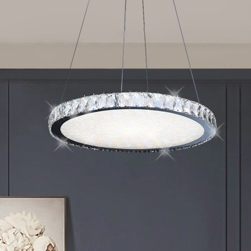 Crystal Round Chandelier Lighting Fixture Contemporary LED Nickel Pendant Ceiling Light Clearhalo 'Ceiling Lights' 'Modern Pendants' 'Modern' 'Pendant Lights' 'Pendants' Lighting' 272357