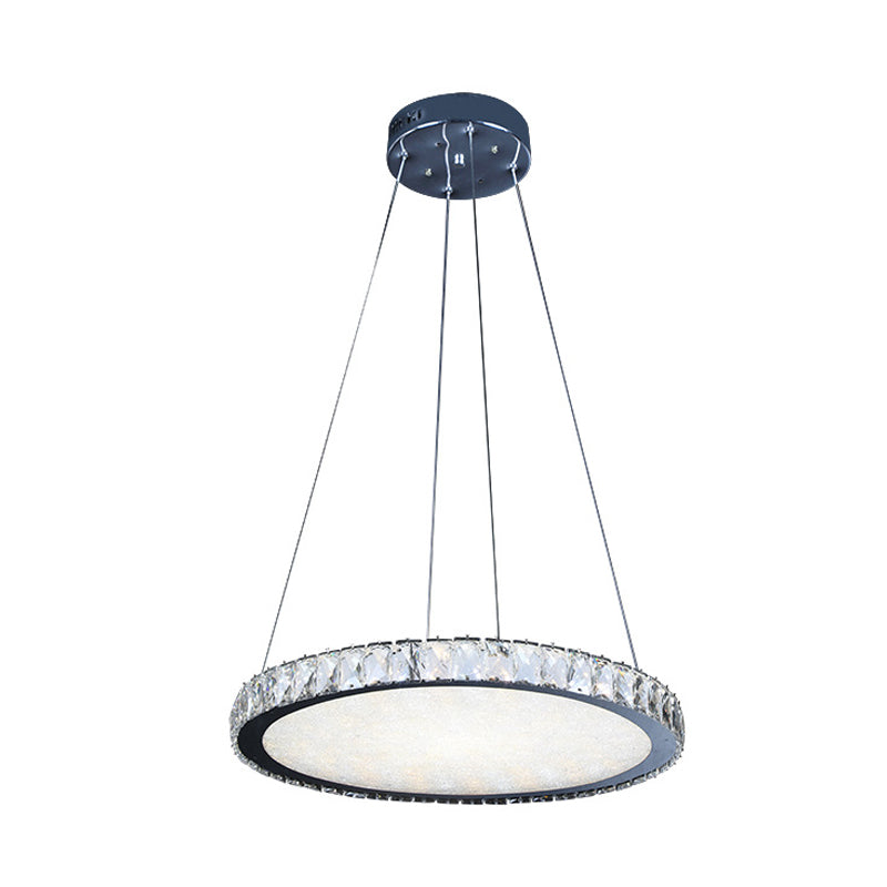 Crystal Round Chandelier Lighting Fixture Contemporary LED Nickel Pendant Ceiling Light Clearhalo 'Ceiling Lights' 'Modern Pendants' 'Modern' 'Pendant Lights' 'Pendants' Lighting' 272359