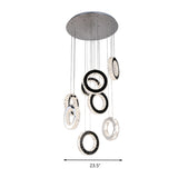 Ring Crystal Cluster Pendant Minimalist LED Black Down Lighting for Living Room Clearhalo 'Ceiling Lights' 'Modern Pendants' 'Modern' 'Pendant Lights' 'Pendants' Lighting' 272374