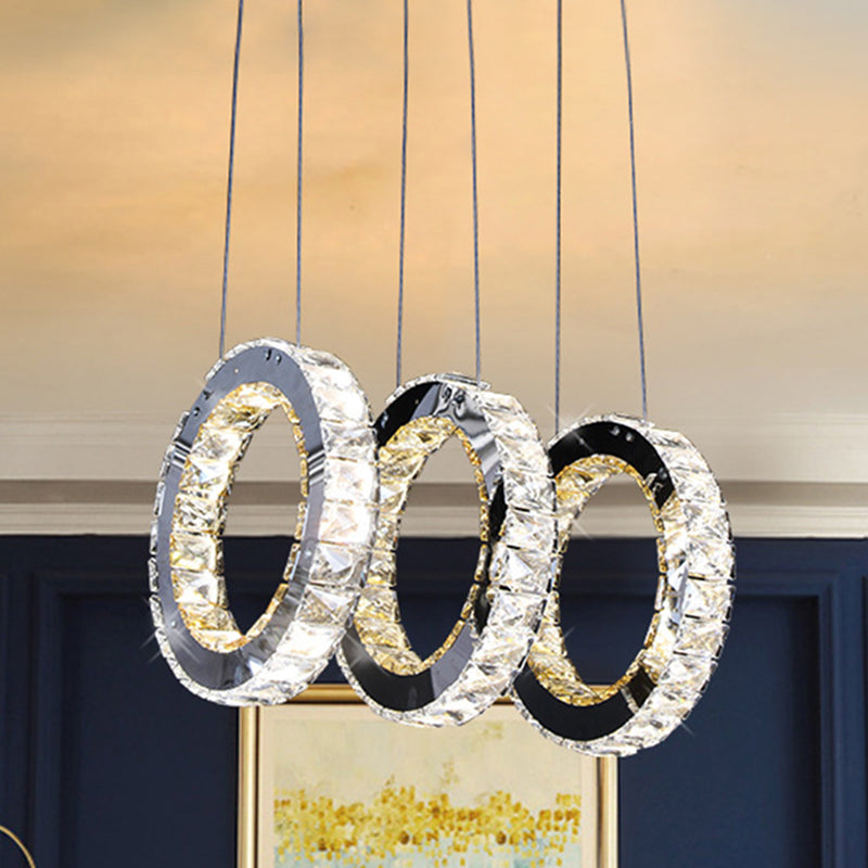 Round Living Room Cluster Pendant Crystal LED Contemporary Down Lighting Clearhalo 'Ceiling Lights' 'Modern Pendants' 'Modern' 'Pendant Lights' 'Pendants' Lighting' 272399