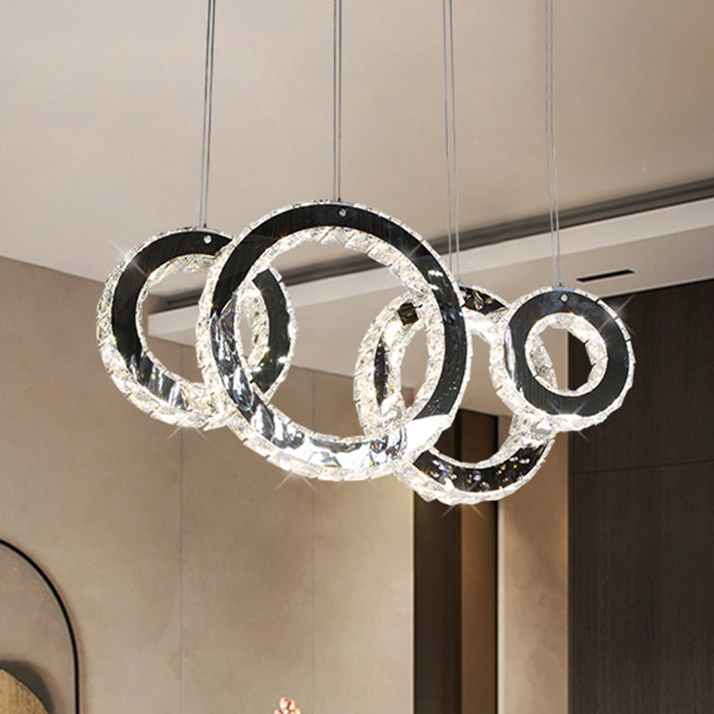 Round Hanging Lamp Contemporary Crystal Led Black Cluster Pendant Light for Living Room Clearhalo 'Ceiling Lights' 'Modern Pendants' 'Modern' 'Pendant Lights' 'Pendants' Lighting' 272420