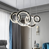 Round Hanging Lamp Contemporary Crystal Led Black Cluster Pendant Light for Living Room Clearhalo 'Ceiling Lights' 'Modern Pendants' 'Modern' 'Pendant Lights' 'Pendants' Lighting' 272421