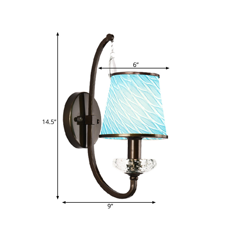 1 Head Wall Lighting with Cone Shade Beige/Blue/Green Glass Contemporary Style Corridor Wall Light Fixture Clearhalo 'Wall Lamps & Sconces' 'Wall Lights' Lighting' 273122