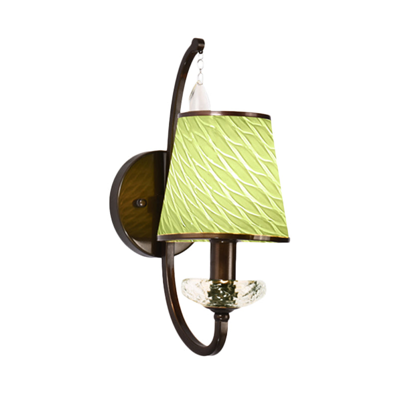 1 Head Wall Lighting with Cone Shade Beige/Blue/Green Glass Contemporary Style Corridor Wall Light Fixture Clearhalo 'Wall Lamps & Sconces' 'Wall Lights' Lighting' 273125
