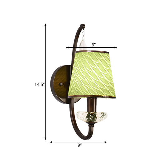 1 Head Wall Lighting with Cone Shade Beige/Blue/Green Glass Contemporary Style Corridor Wall Light Fixture Clearhalo 'Wall Lamps & Sconces' 'Wall Lights' Lighting' 273126