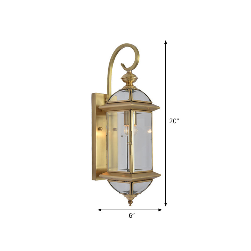 Metal Brass Sconce Light Fixture Geometric 1 Head Traditional Wall Mount Lamp for Living Room Clearhalo 'Wall Lamps & Sconces' 'Wall Lights' Lighting' 273226