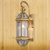 Metal Gold Sconce Light Lantern 1 Head Traditionalism Wall Lighting Fixture for Hallway Clearhalo 'Wall Lamps & Sconces' 'Wall Lights' Lighting' 273268