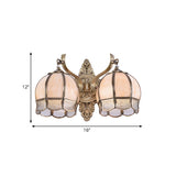 Globe Dining Room Sconce Light Traditionalism Metal 2-Bulb Brass Wall Light Fixture Clearhalo 'Wall Lamps & Sconces' 'Wall Lights' Lighting' 273431