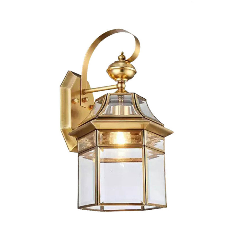 1 Bulb Wall Sconce Traditional Open Bottom Metal Wall Light Fixture in Brass for Living Room Clearhalo 'Wall Lamps & Sconces' 'Wall Lights' Lighting' 273691