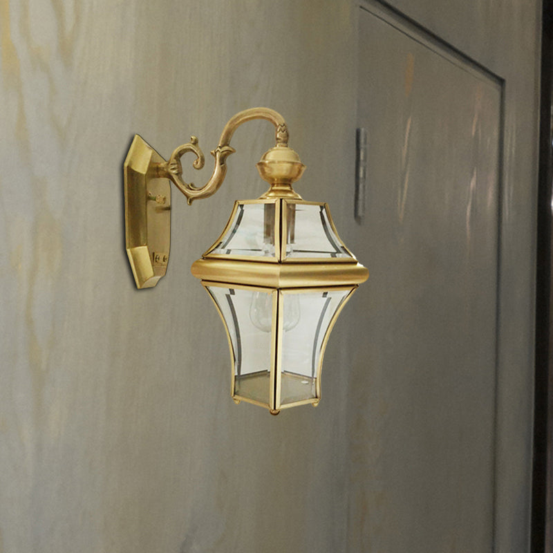 Birdcage Metal Wall Sconce Traditional 1 Bulb Brass Living Room Wall Lighting Fixture Brass Clearhalo 'Wall Lamps & Sconces' 'Wall Lights' Lighting' 273709