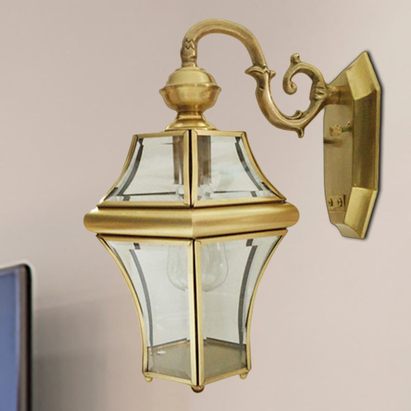 Birdcage Metal Wall Sconce Traditional 1 Bulb Brass Living Room Wall Lighting Fixture Clearhalo 'Wall Lamps & Sconces' 'Wall Lights' Lighting' 273710