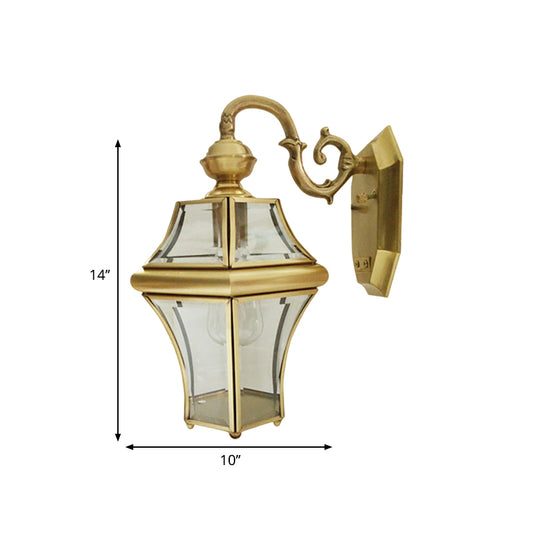 Birdcage Metal Wall Sconce Traditional 1 Bulb Brass Living Room Wall Lighting Fixture Clearhalo 'Wall Lamps & Sconces' 'Wall Lights' Lighting' 273713