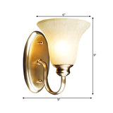 Metallic Gooseneck Wall Mounted Lamp Modern Style 1 Head Hallway Gold Finish Wall Light with Opal Glass Bell Shade Clearhalo 'Wall Lamps & Sconces' 'Wall Lights' Lighting' 273725