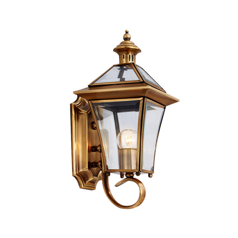 Brass Birdcage Wall Lamp Traditionalist Metal 1 Light Balcony Wall Mount Lighting, 14"/15" Tall Clearhalo 'Wall Lamps & Sconces' 'Wall Lights' Lighting' 274126