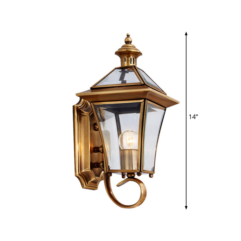 Brass Birdcage Wall Lamp Traditionalist Metal 1 Light Balcony Wall Mount Lighting, 14"/15" Tall Clearhalo 'Wall Lamps & Sconces' 'Wall Lights' Lighting' 274127