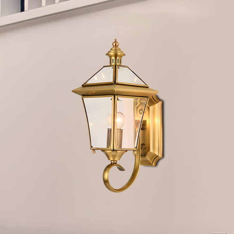 Brass Birdcage Wall Lamp Traditionalist Metal 1 Light Balcony Wall Mount Lighting, 14"/15" Tall Clearhalo 'Wall Lamps & Sconces' 'Wall Lights' Lighting' 274129