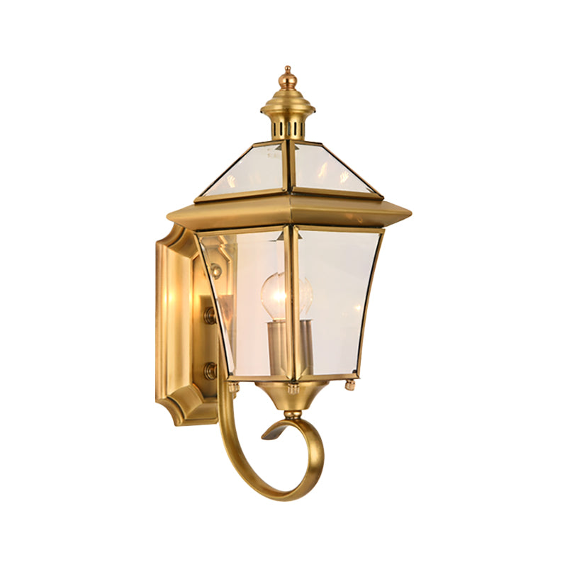 Brass Birdcage Wall Lamp Traditionalist Metal 1 Light Balcony Wall Mount Lighting, 14"/15" Tall Clearhalo 'Wall Lamps & Sconces' 'Wall Lights' Lighting' 274131