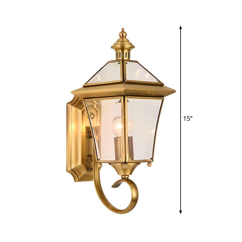 Brass Birdcage Wall Lamp Traditionalist Metal 1 Light Balcony Wall Mount Lighting, 14"/15" Tall Clearhalo 'Wall Lamps & Sconces' 'Wall Lights' Lighting' 274132