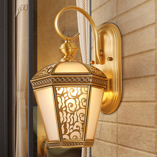 Metal Brass Wall Sconce Lighting Birdcage 1-Light Traditional Wall Light Fixture for Foyer, 6"/7.5" Wide Clearhalo 'Wall Lamps & Sconces' 'Wall Lights' Lighting' 274289