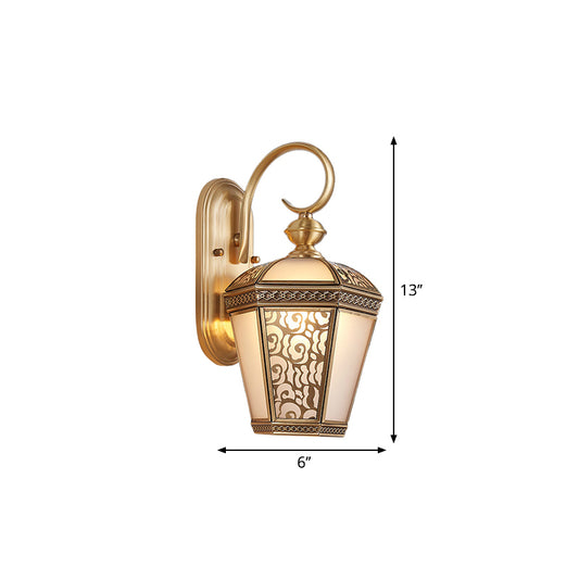 Metal Brass Wall Sconce Lighting Birdcage 1-Light Traditional Wall Light Fixture for Foyer, 6"/7.5" Wide Clearhalo 'Wall Lamps & Sconces' 'Wall Lights' Lighting' 274292